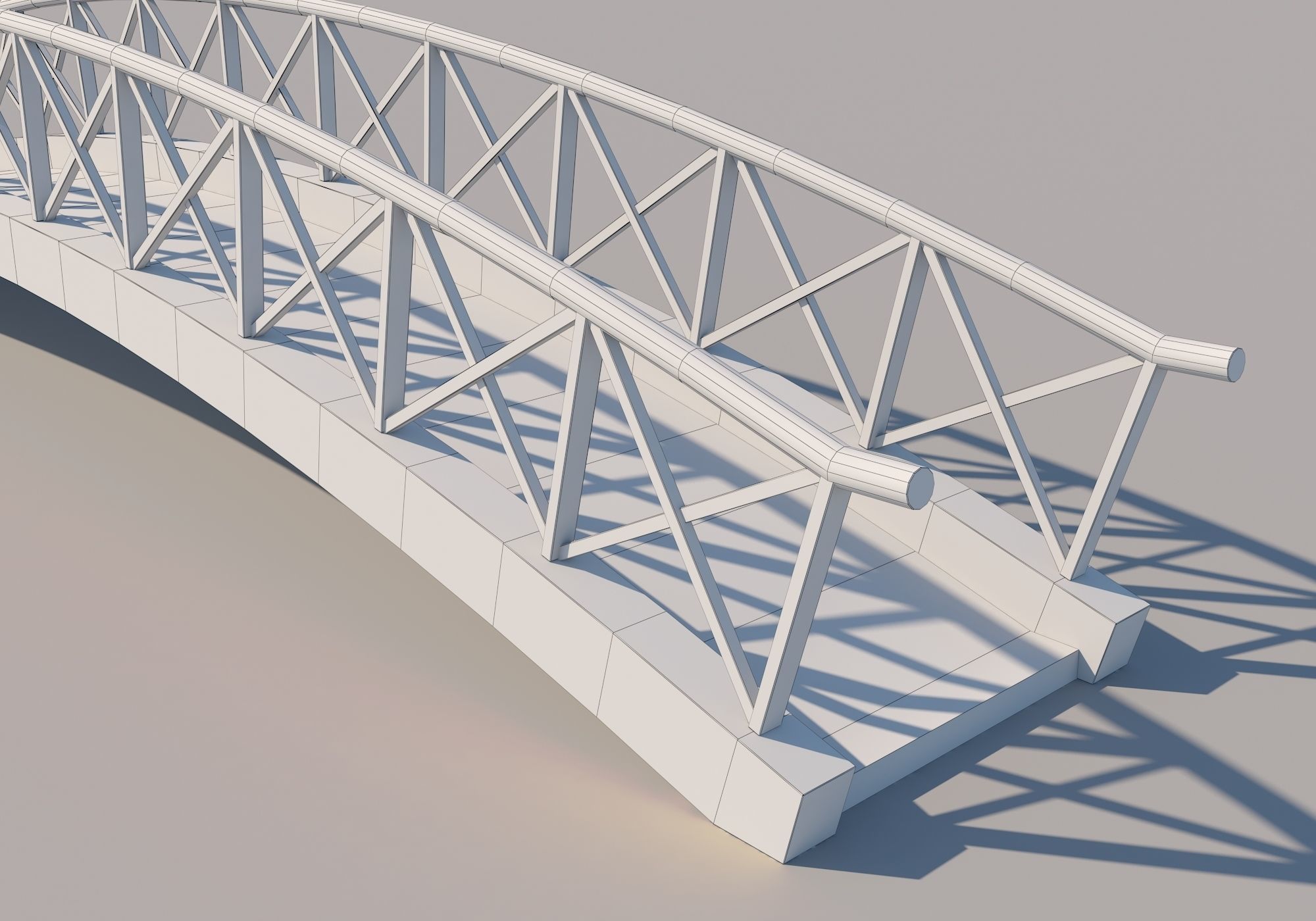 Wooden Bridge Low-poly 3D model_8