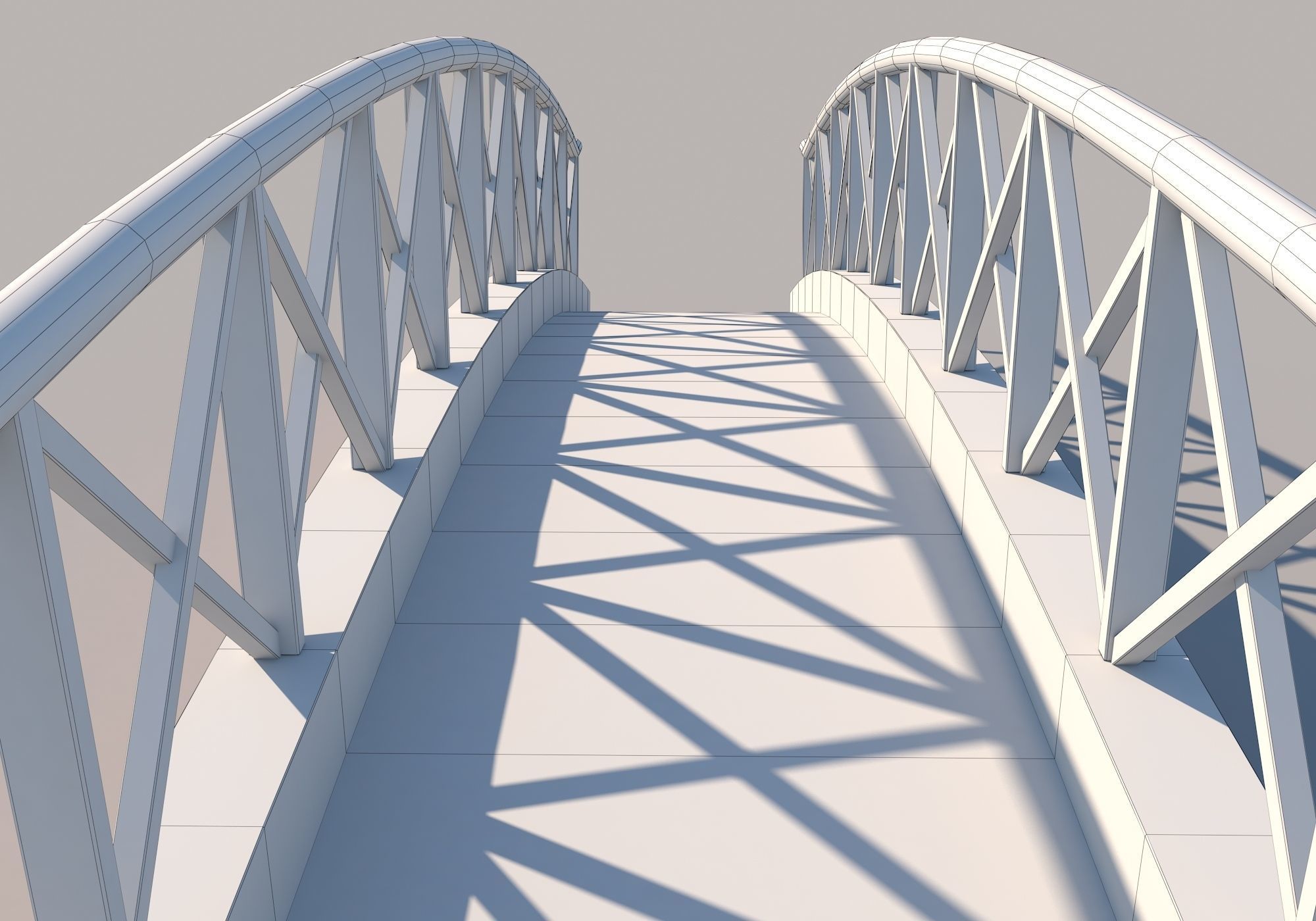 Wooden Bridge Low-poly 3D model_13