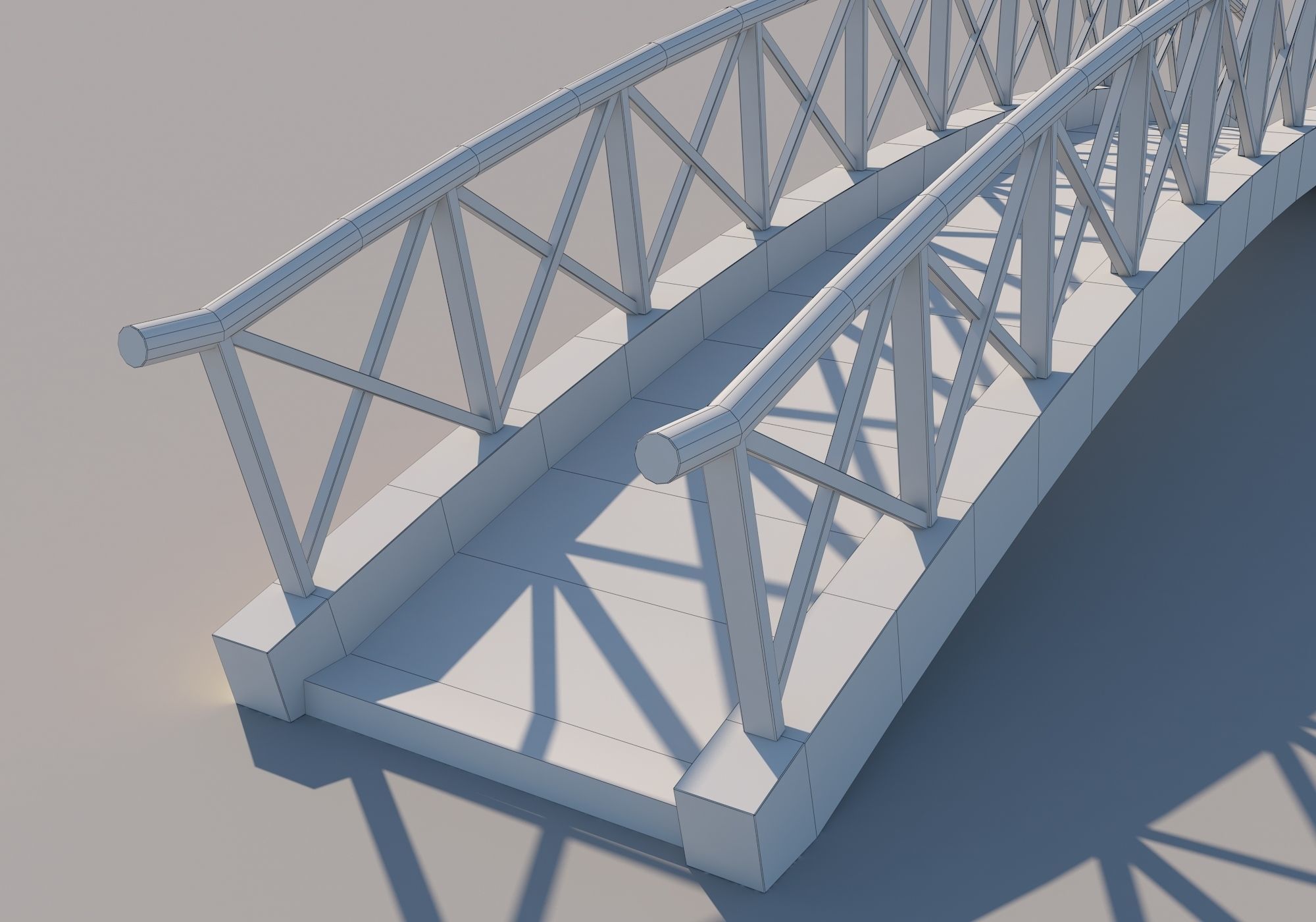 Wooden Bridge Low-poly 3D model_11