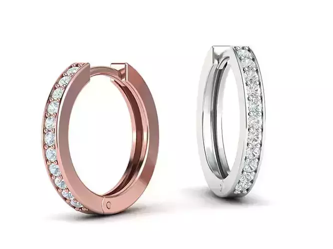 Hoop Earrings 17mm 3dmodel printable  3D print model
