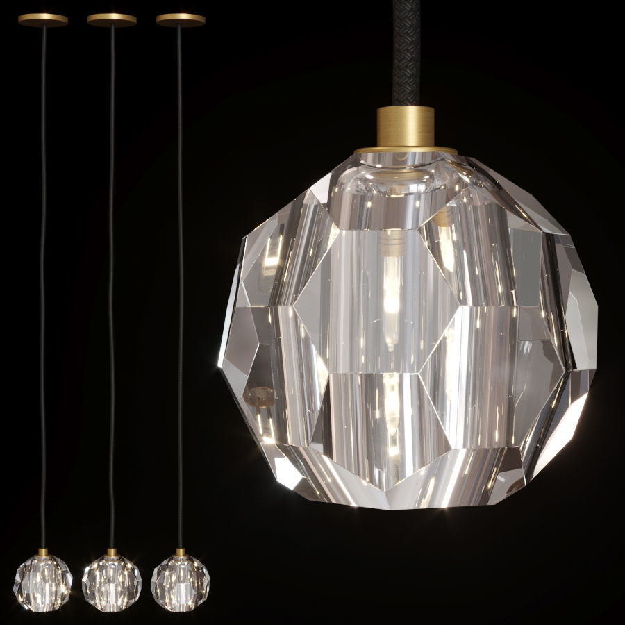 Restoration Hardware BOULE DE CRISTAL CORD PENDANT 3D model_1