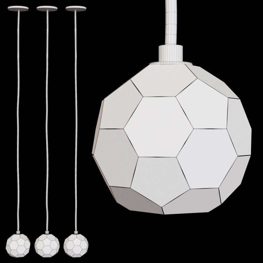 Restoration Hardware BOULE DE CRISTAL CORD PENDANT 3D model_2