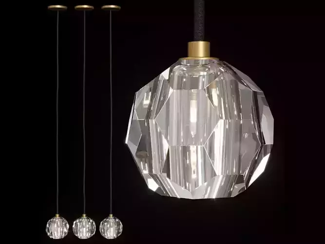 Restoration Hardware BOULE DE CRISTAL CORD PENDANT 3D model