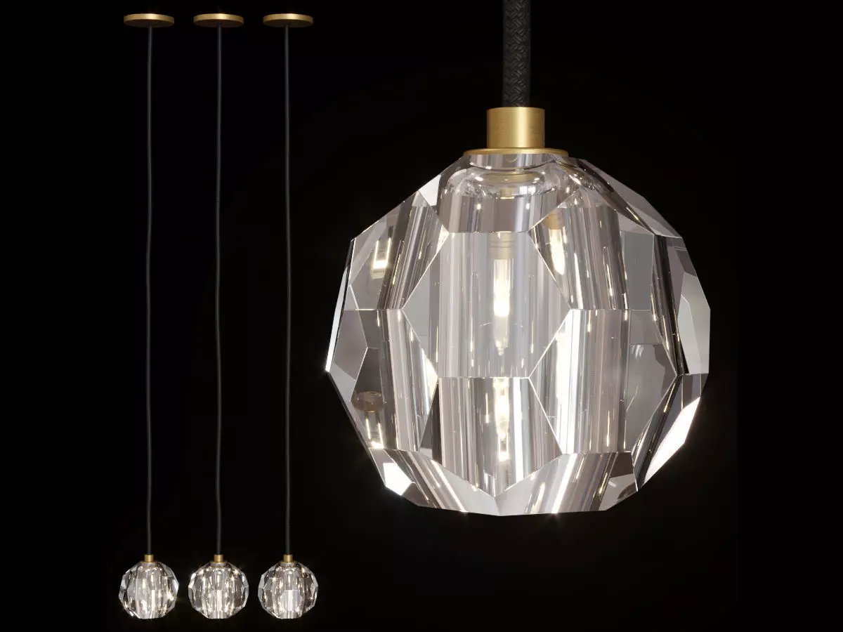 Restoration Hardware BOULE DE CRISTAL CORD PENDANT 3D model_0