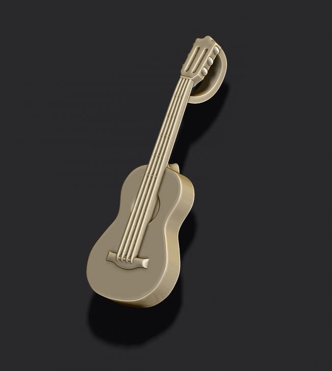 Guitar pendant 3D print model_7