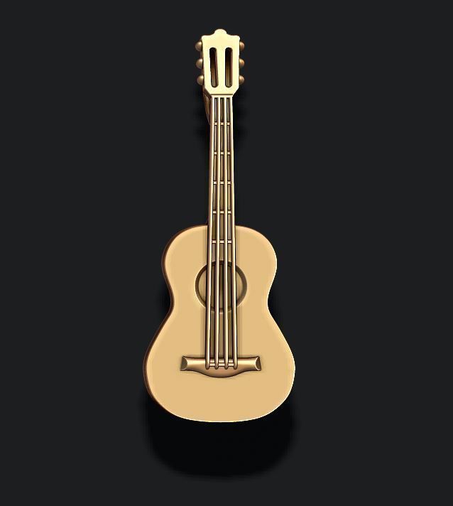 Guitar pendant 3D print model_1