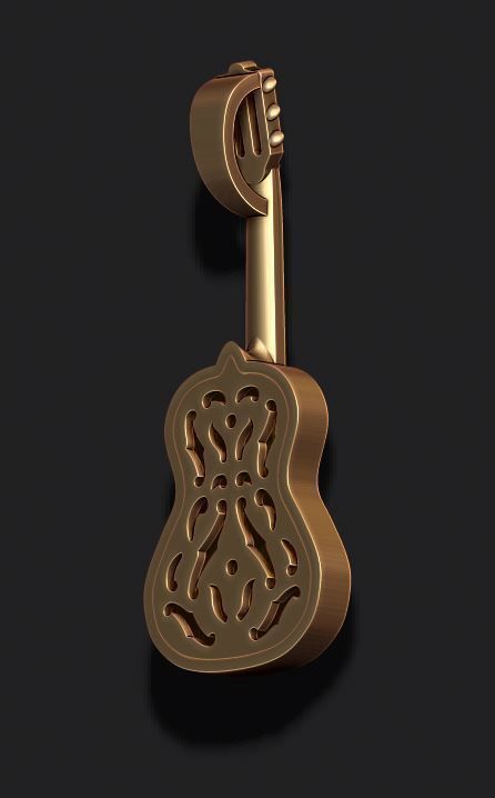 Guitar pendant 3D print model_2