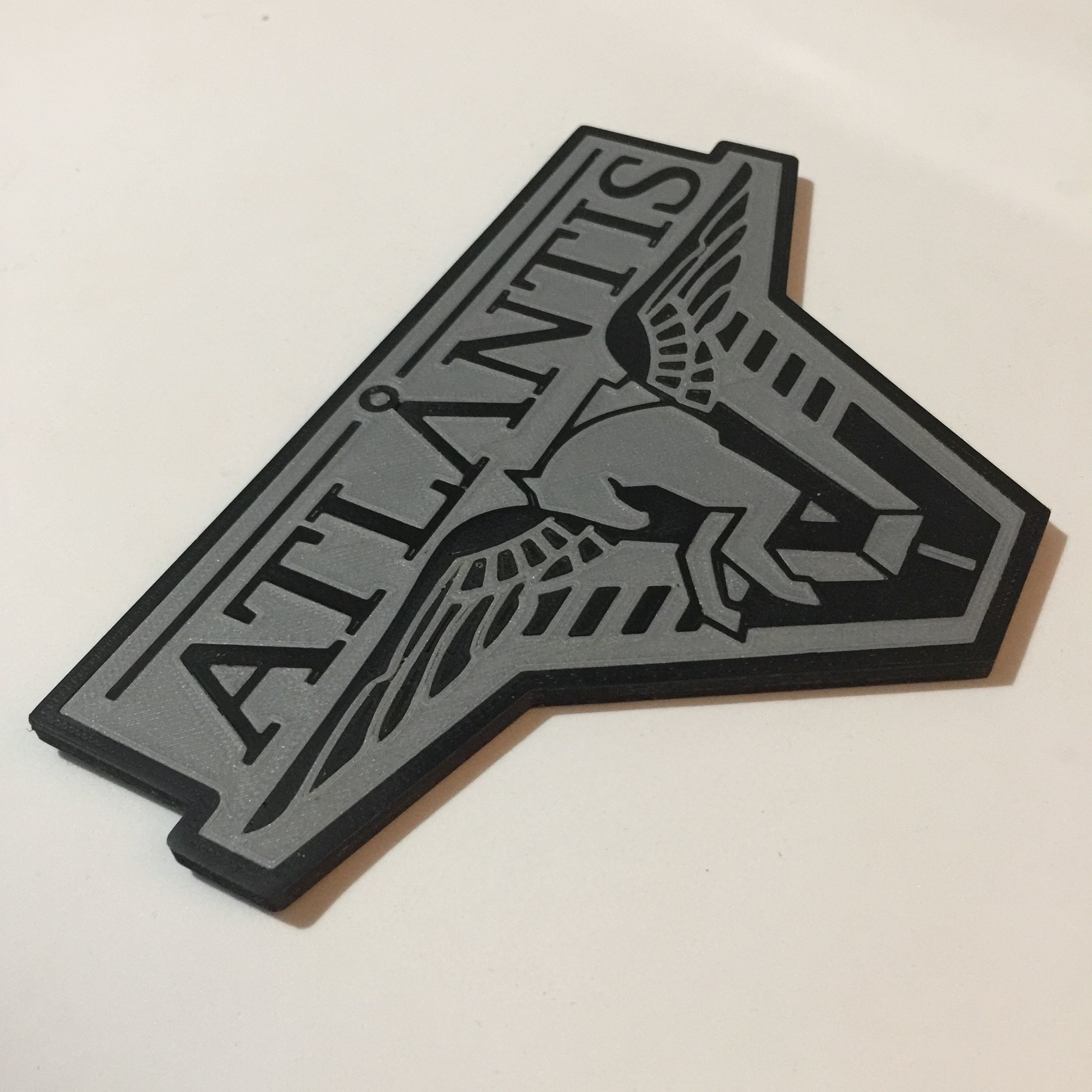 Stargate Atlantis Logo Coaster 3D print model_4