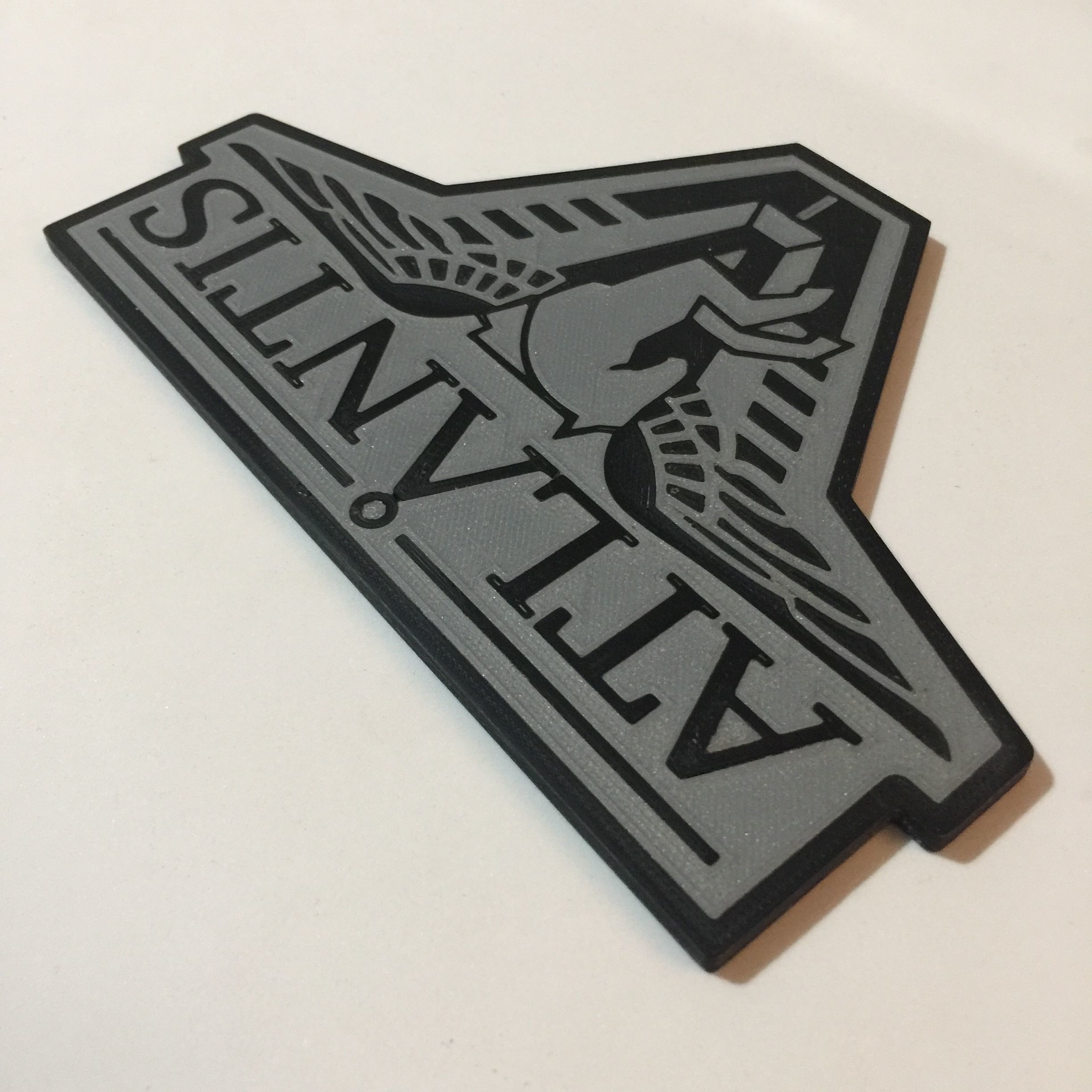 Stargate Atlantis Logo Coaster 3D print model_3