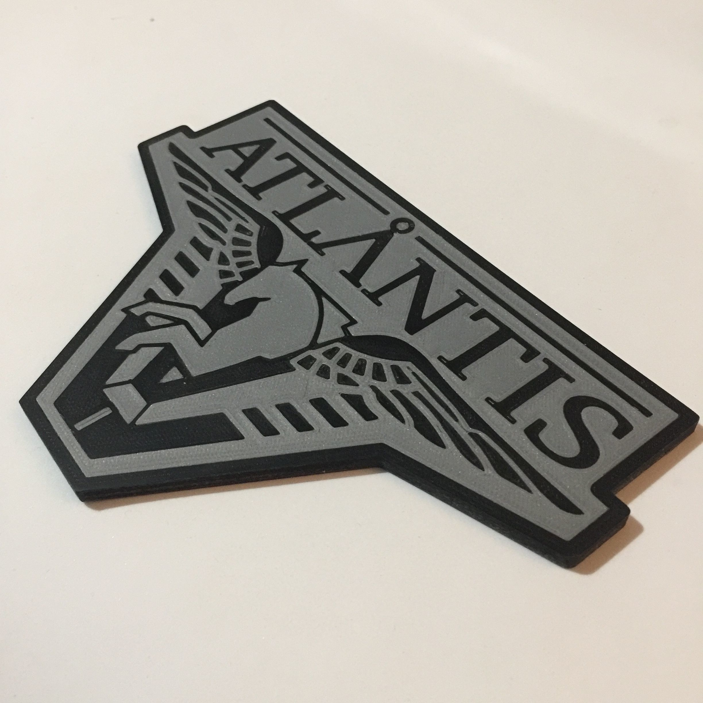 Stargate Atlantis Logo Coaster 3D print model_1