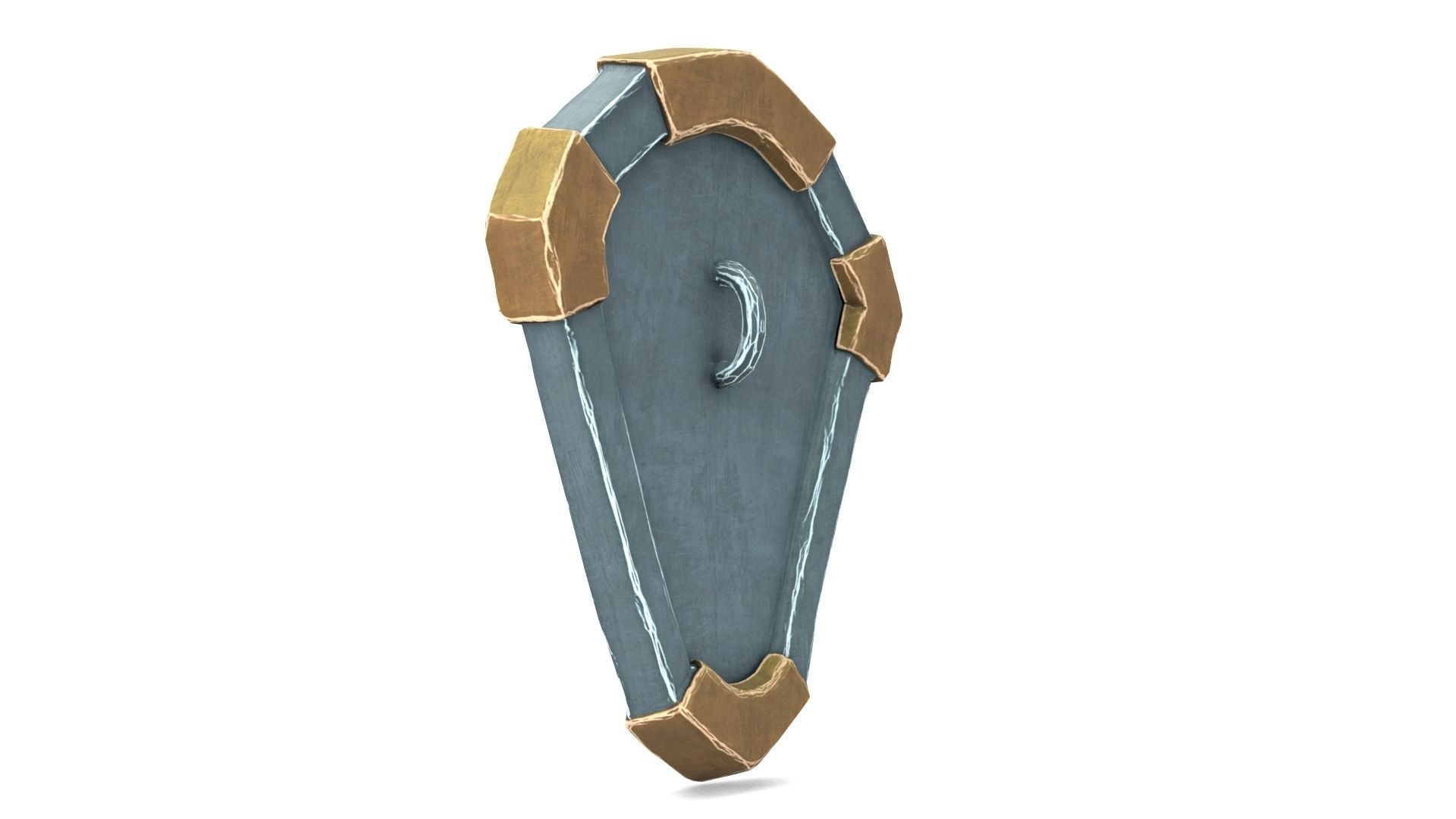 Ancient Shield Low-poly 3D model_17