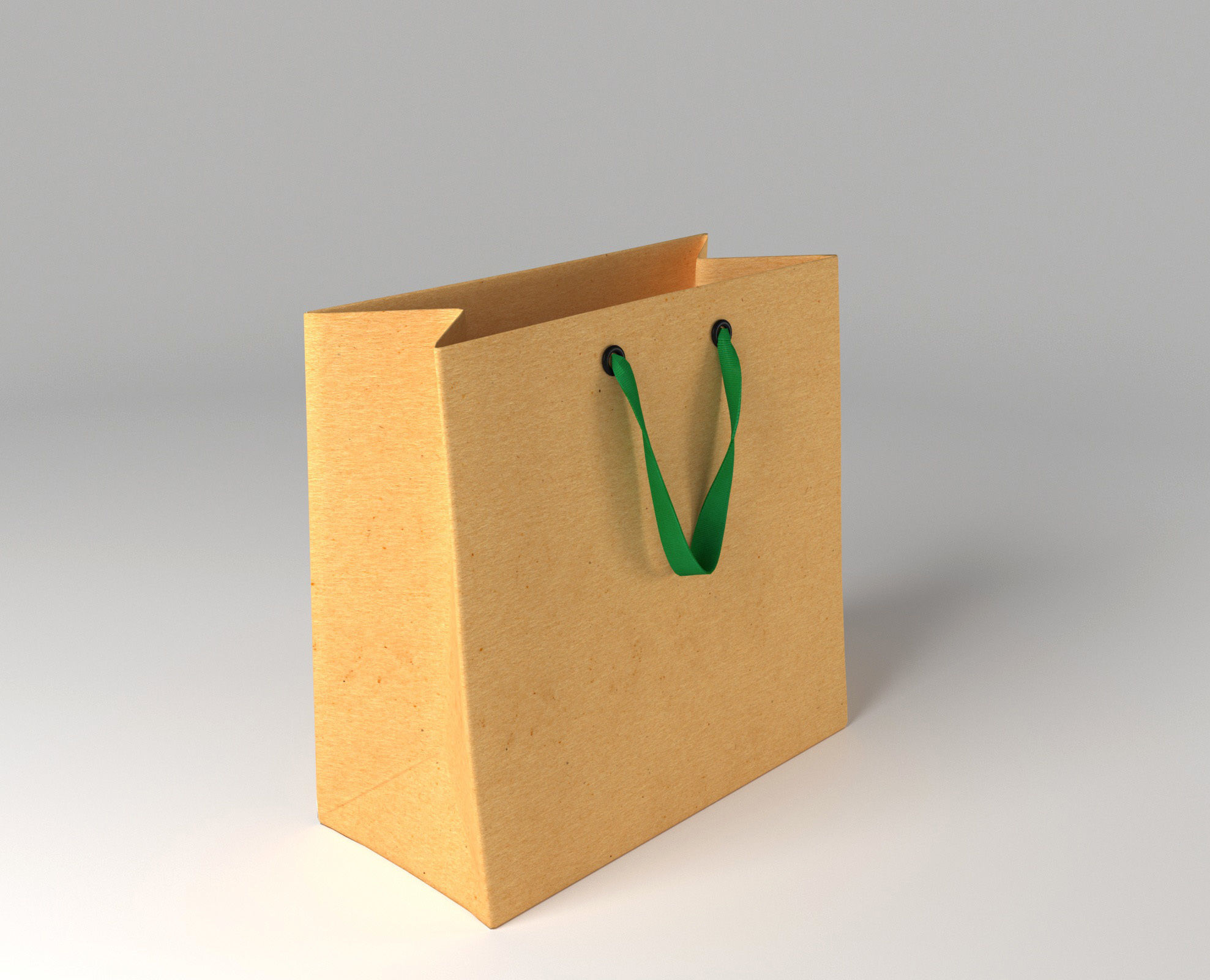 Paper Shopping Bag with Ribbin Handle  3D model_4