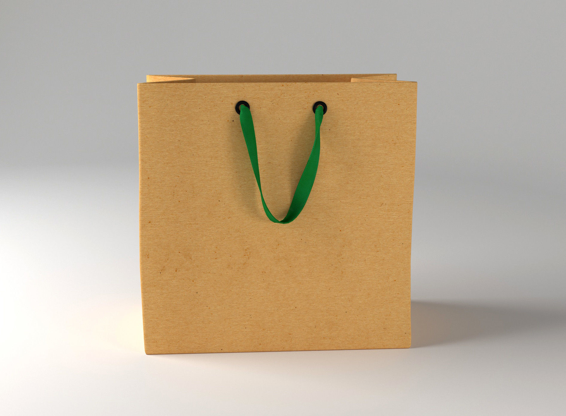 Paper Shopping Bag with Ribbin Handle  3D model_2