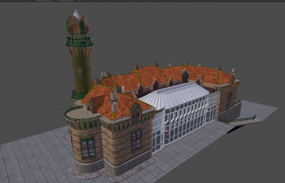 ElCapricho building with orange roof 3D model_5