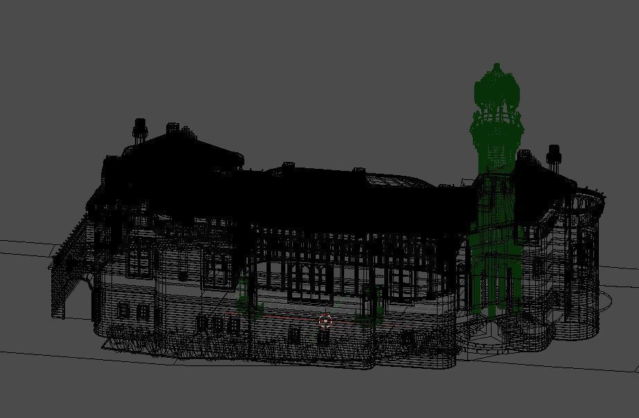 ElCapricho building with orange roof 3D model_7