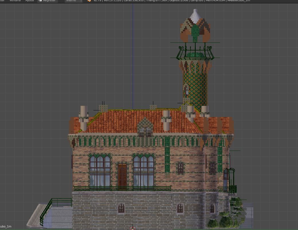 ElCapricho building with orange roof 3D model_3