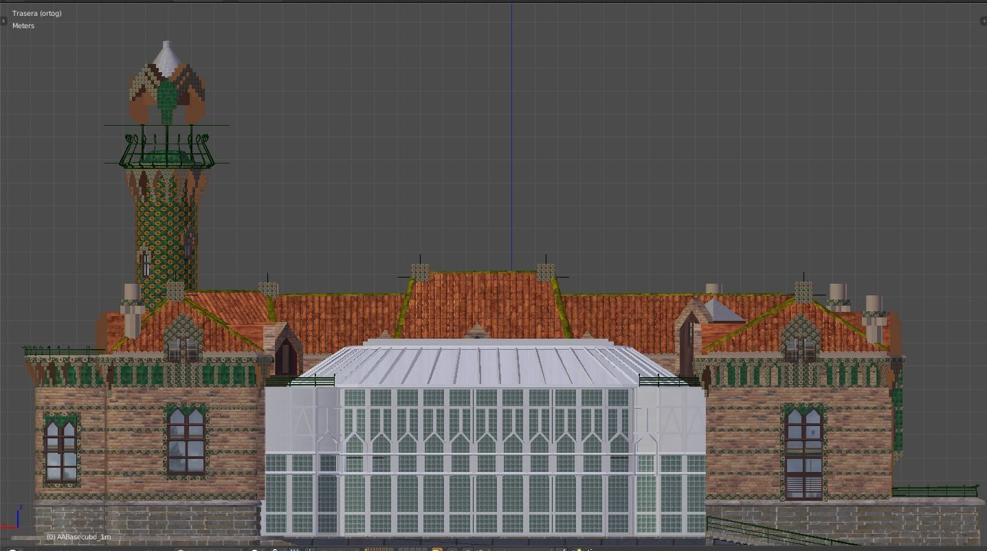 ElCapricho building with orange roof 3D model_2