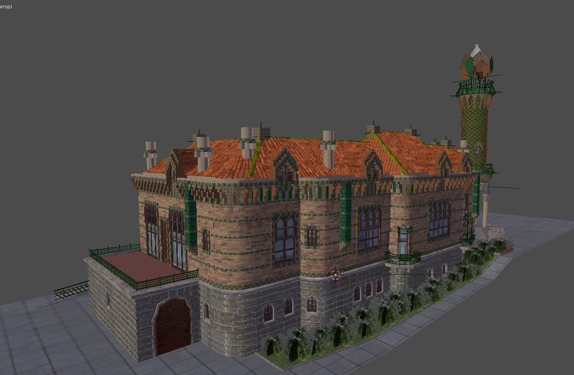 ElCapricho building with orange roof 3D model_4