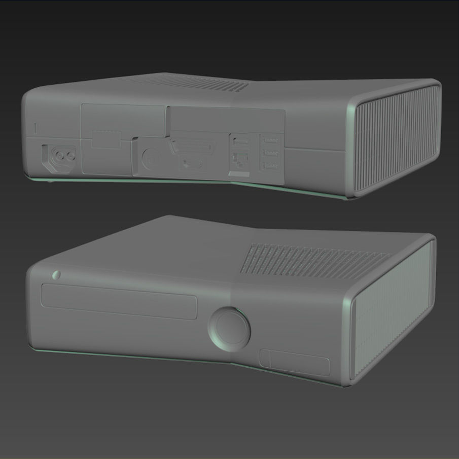 Microsoft Xbox 360 Slim 3D model_15