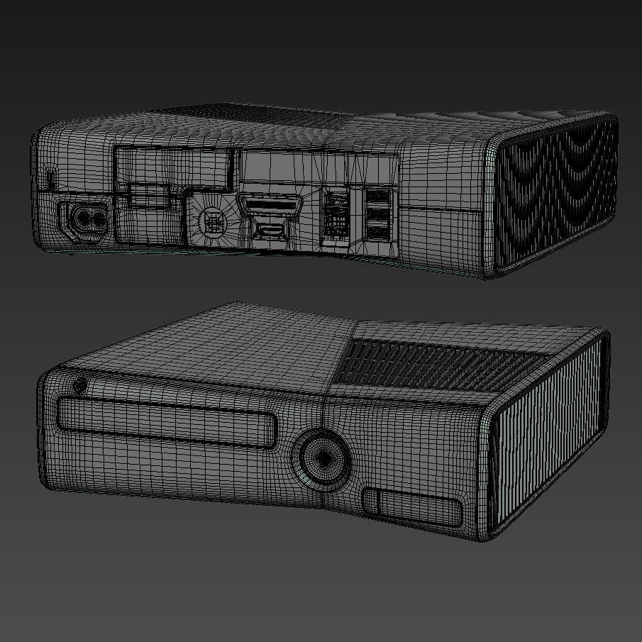 Microsoft Xbox 360 Slim 3D model_9