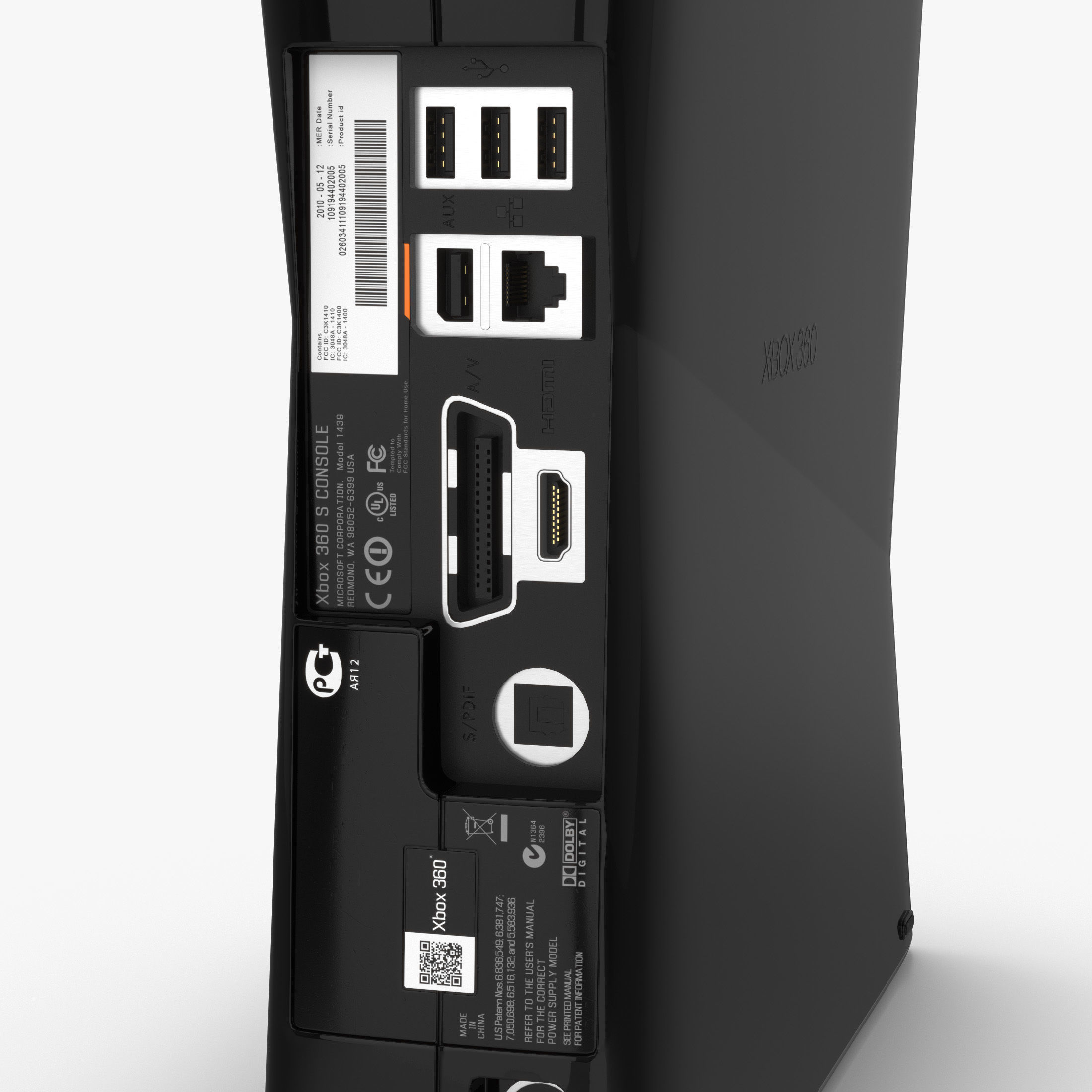 Microsoft Xbox 360 Slim 3D model_3