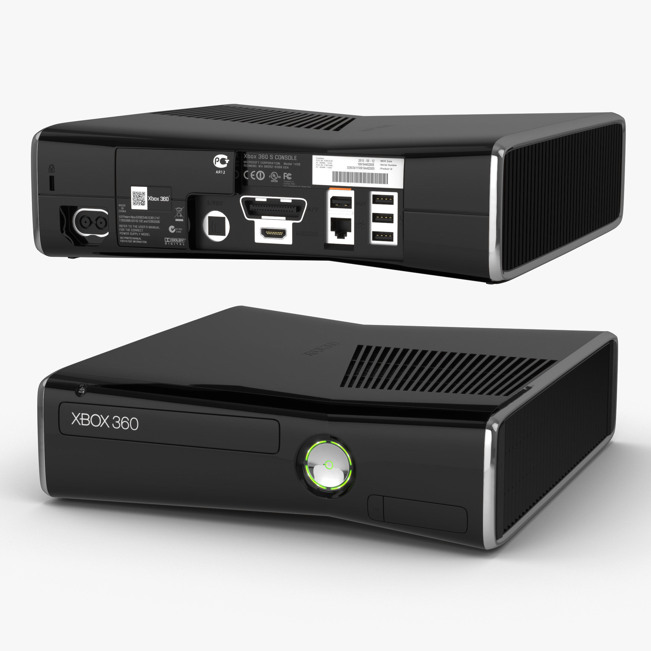 Microsoft Xbox 360 Slim 3D model_4