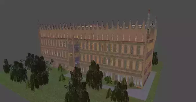 TeresianCollege building Low-poly 3D model