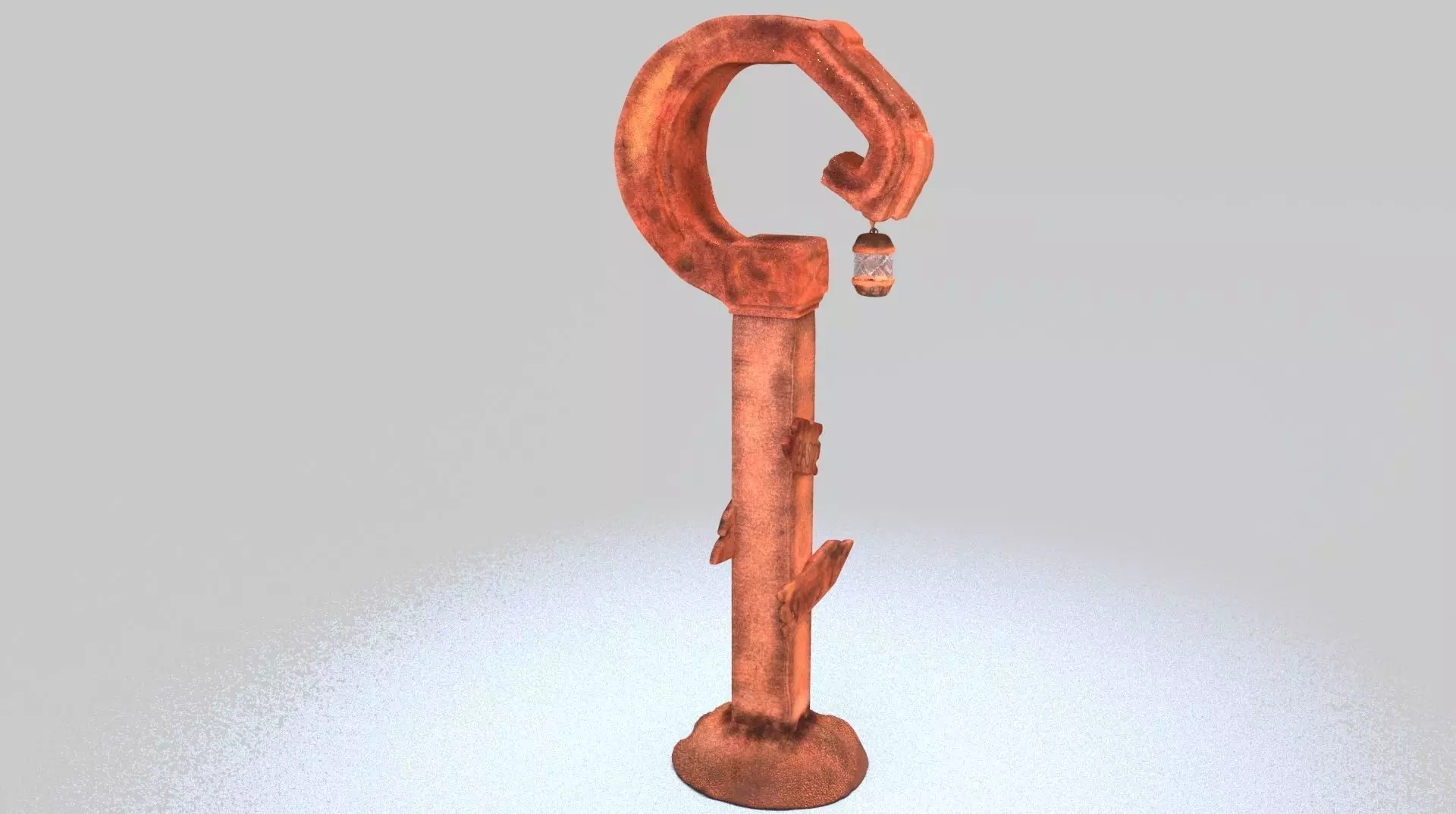 Medieval wooden direction sign Low-poly 3D model