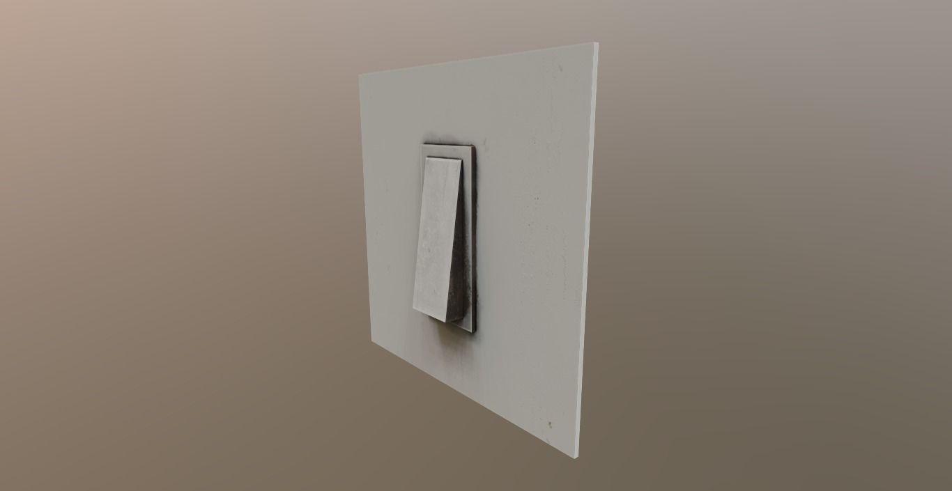 Old Light Switch PBR Low-poly 3D model_1