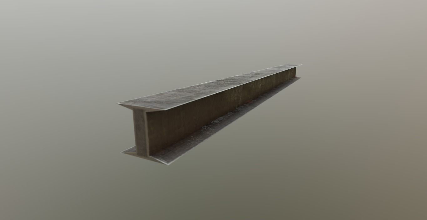 Iron Beam construction PBR Low-poly 3D model_2