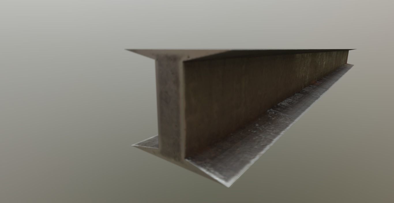 Iron Beam construction PBR Low-poly 3D model_1