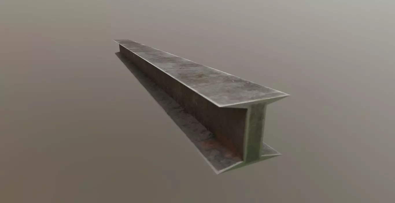 Iron Beam construction PBR Low-poly 3D model_0