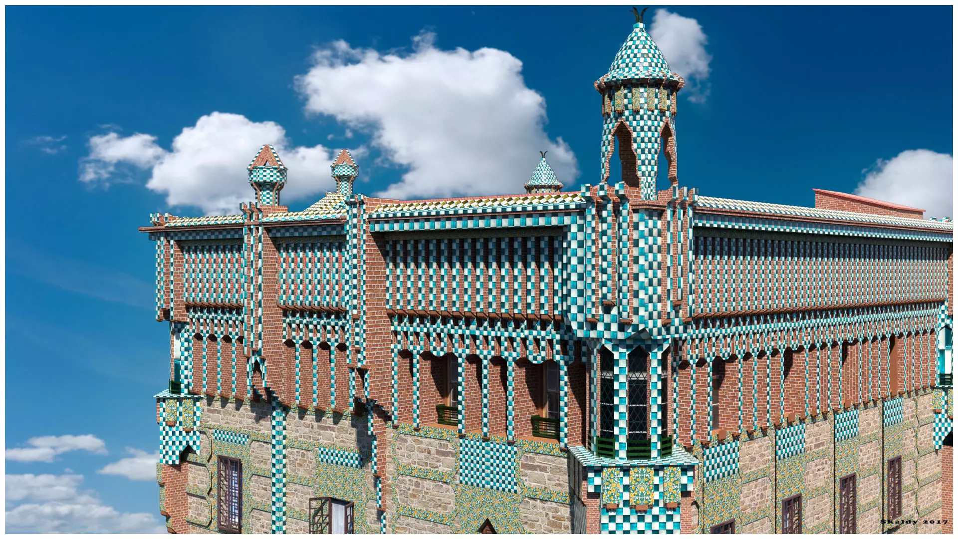 Vicens House Low-poly 3D model_0