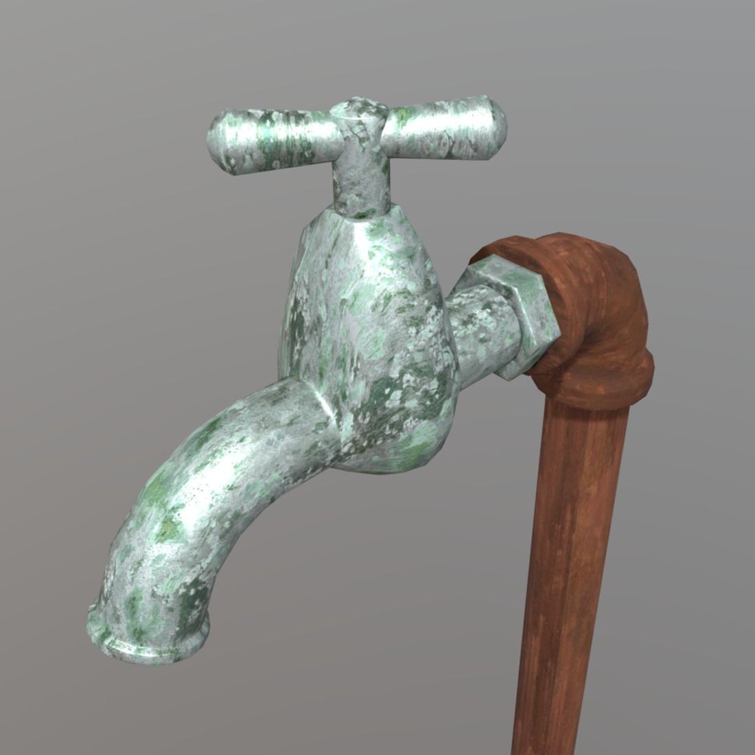 Faucet water tap - water tap Low-poly 3D model_6