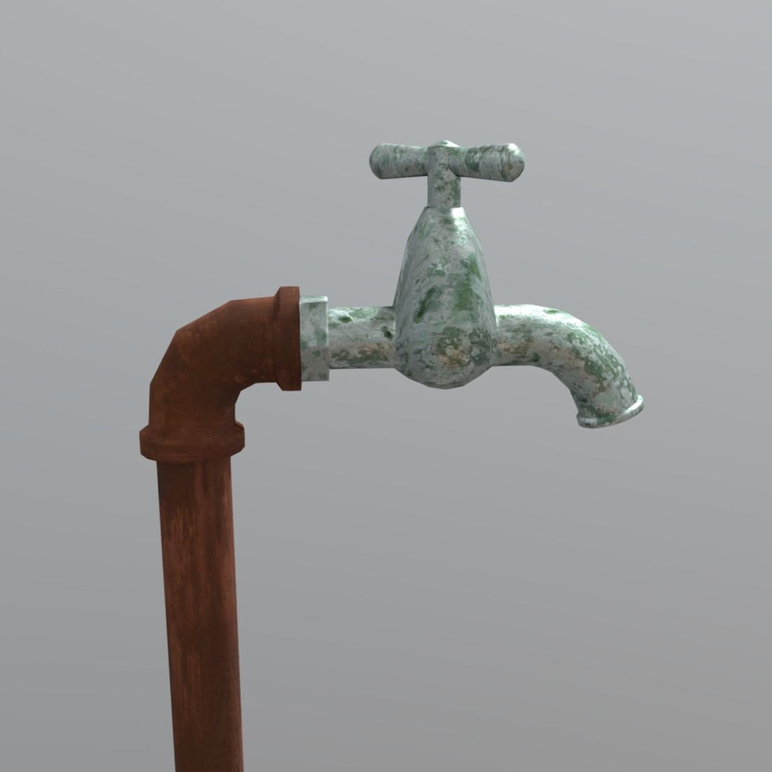 Faucet water tap - water tap Low-poly 3D model_4