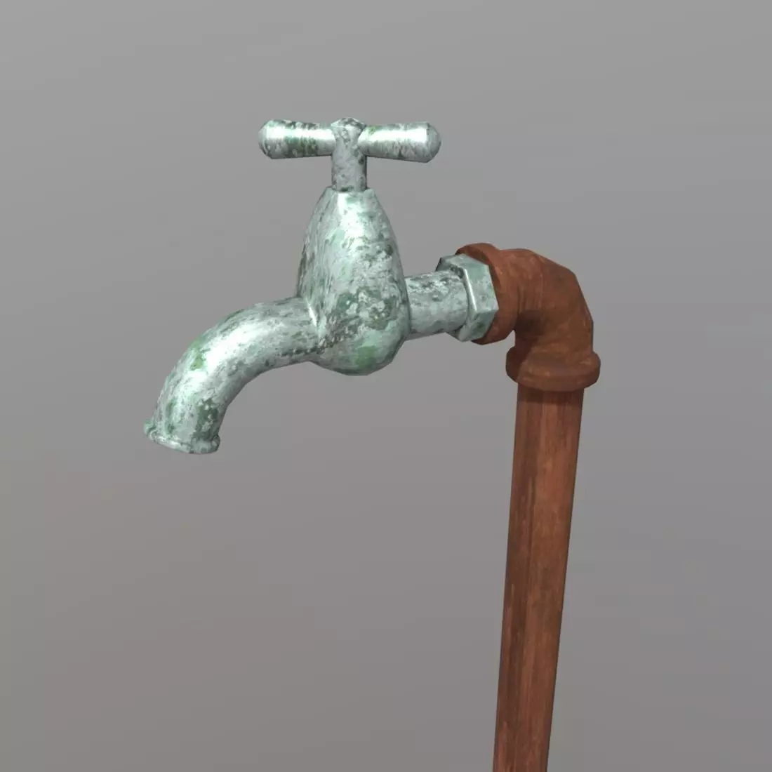 Faucet water tap - water tap Low-poly 3D model_0