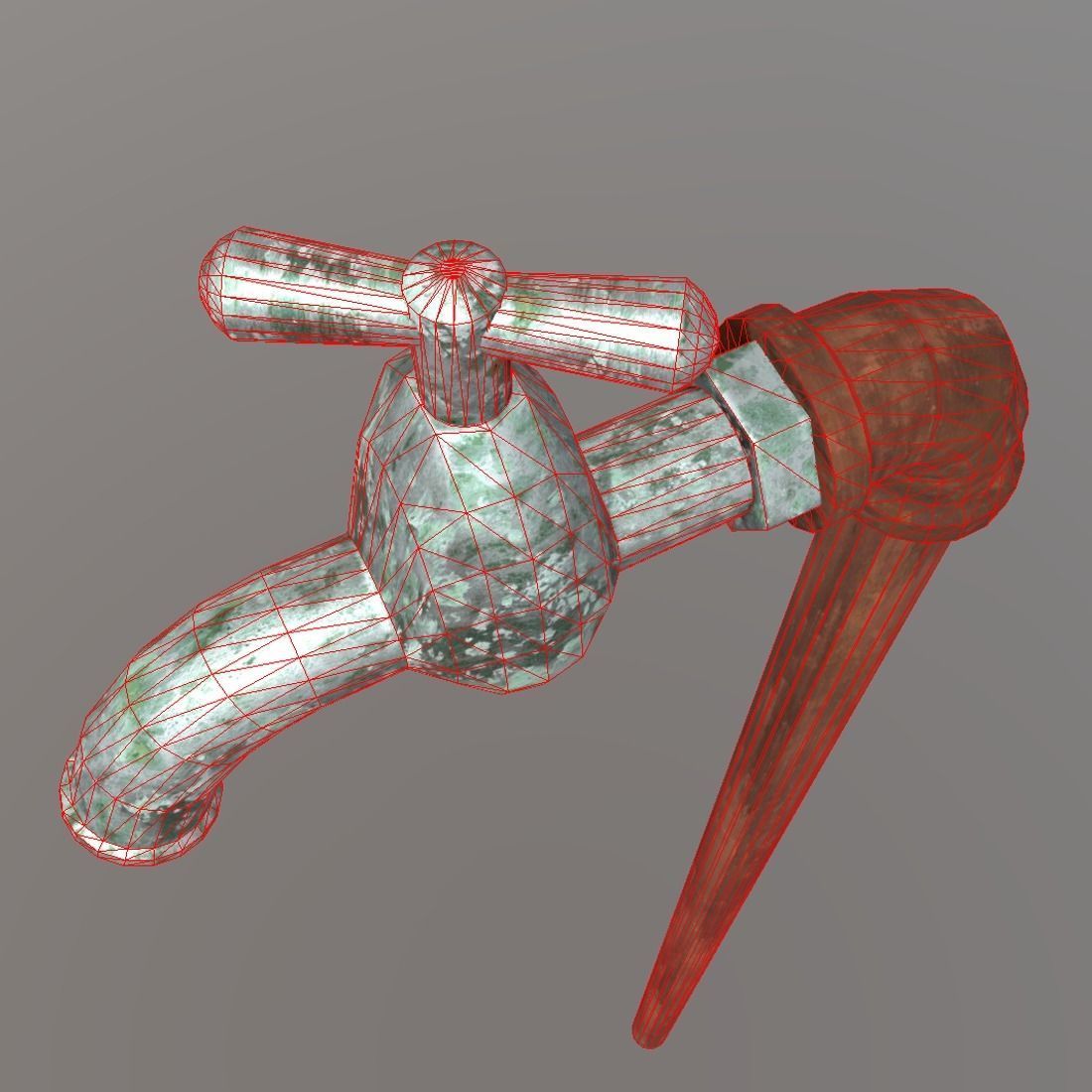 Faucet water tap - water tap Low-poly 3D model_7