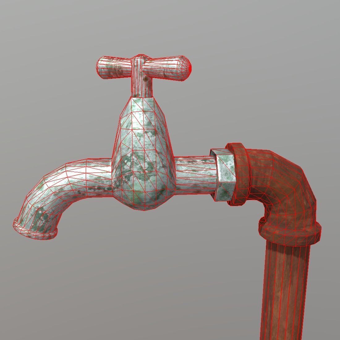 Faucet water tap - water tap Low-poly 3D model_1