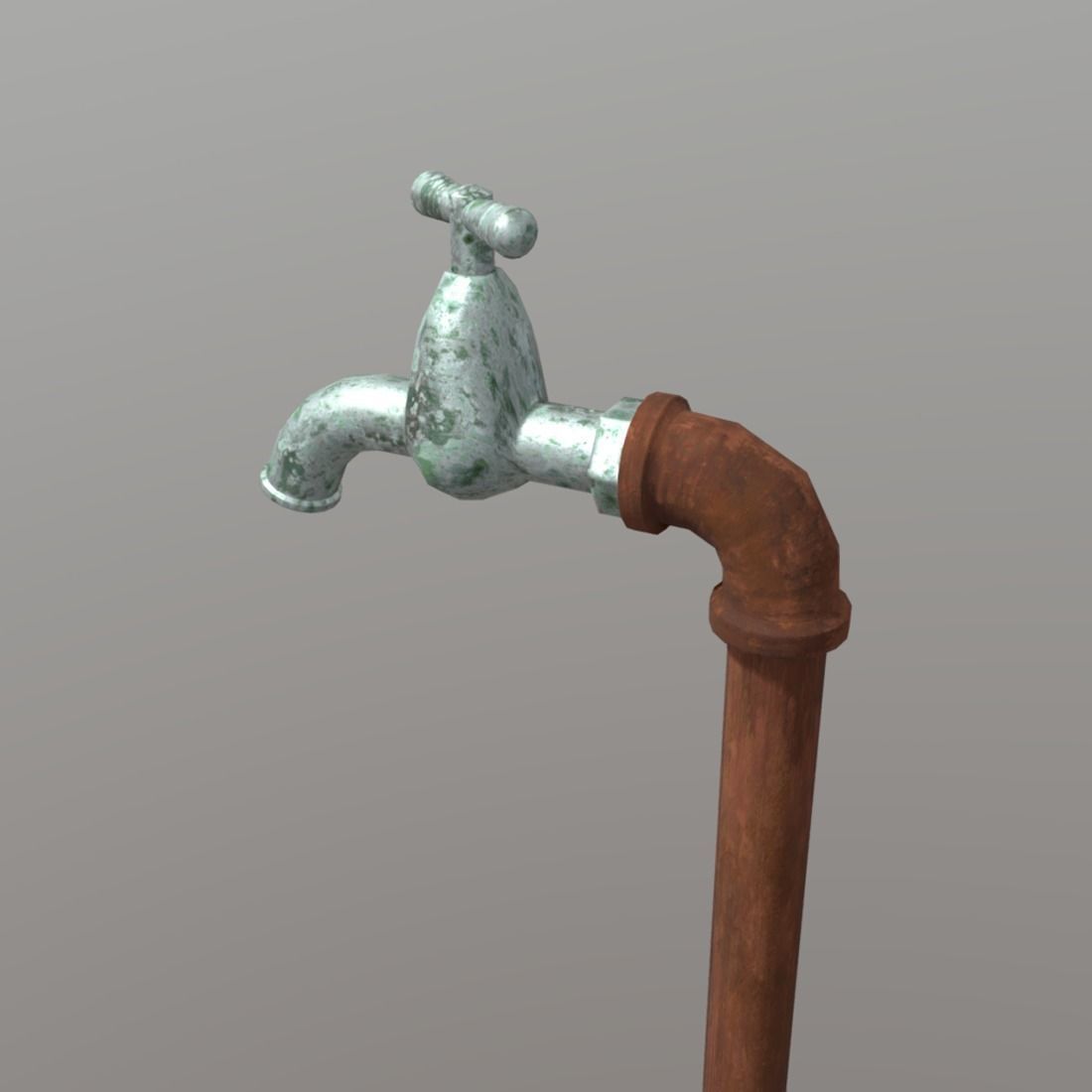 Faucet water tap - water tap Low-poly 3D model_2