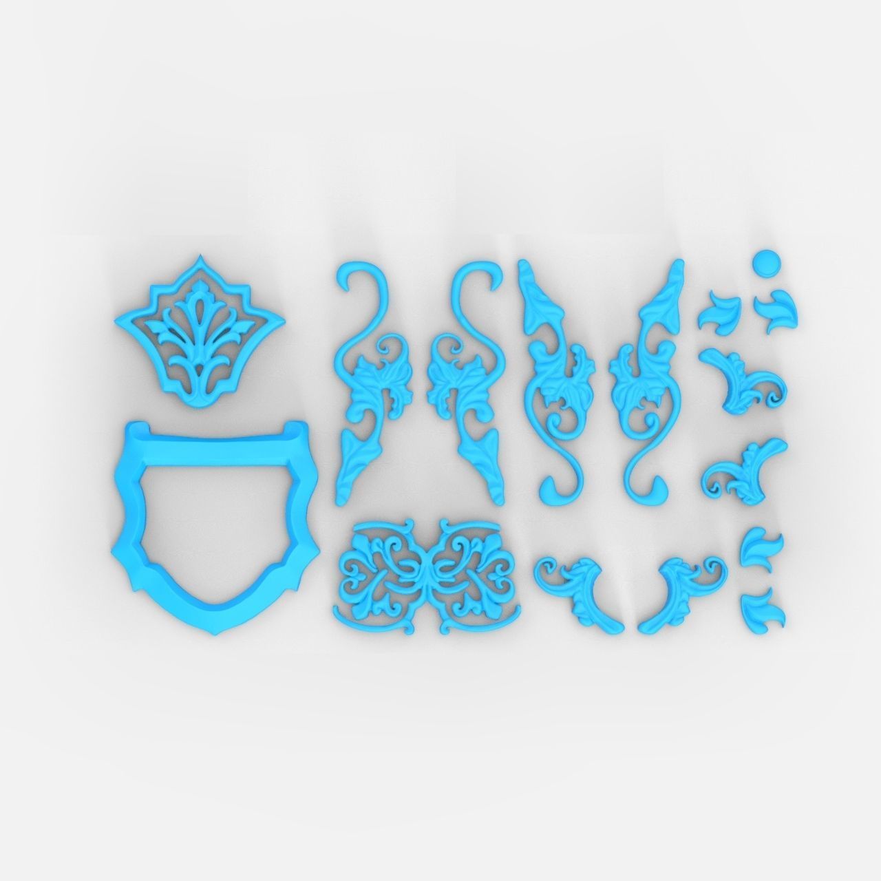 Set Heraldry Pattern 1 3D print model_2