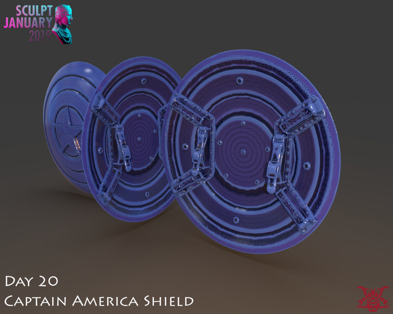Captain America Shield 3 Versions 3D print model_6