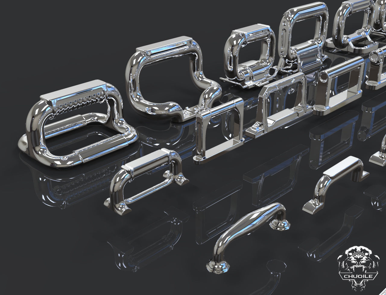 Handles pack Low-poly 3D model_2