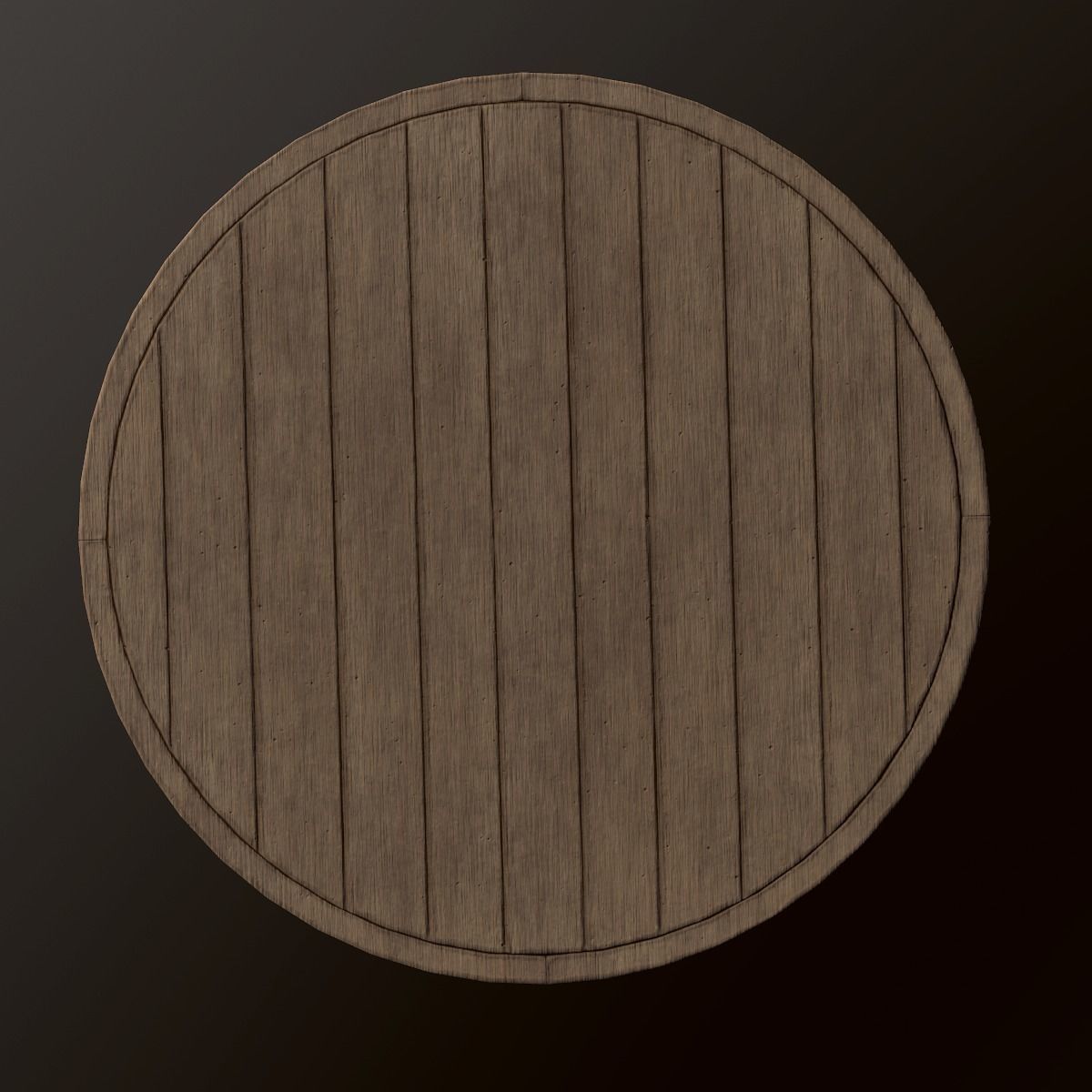 Wood Round Dining Table - PBR Game Ready Low-poly 3D model_8