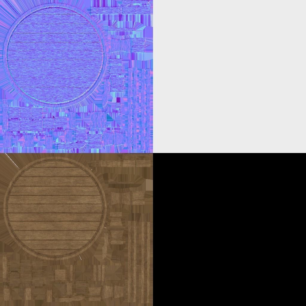 Wood Round Dining Table - PBR Game Ready Low-poly 3D model_12