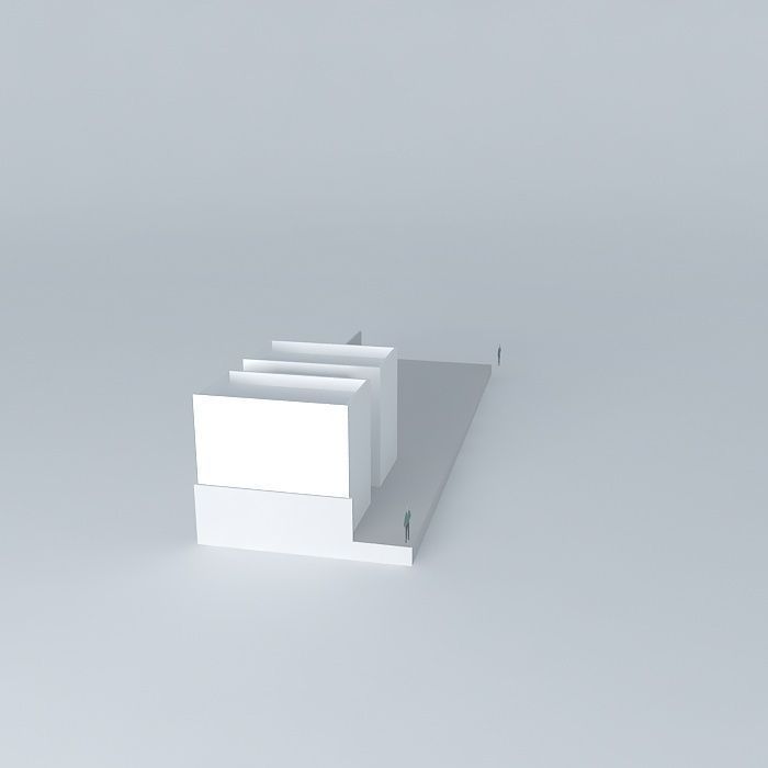 Architectural detail shelf with two cubes Free 3D model_2
