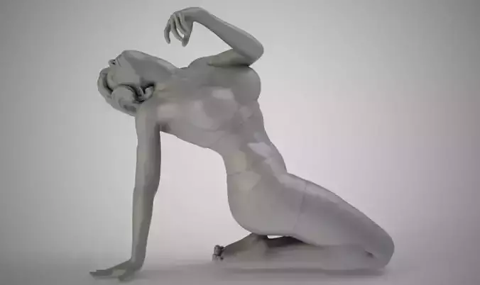 Fatigue woman lying 3D print model