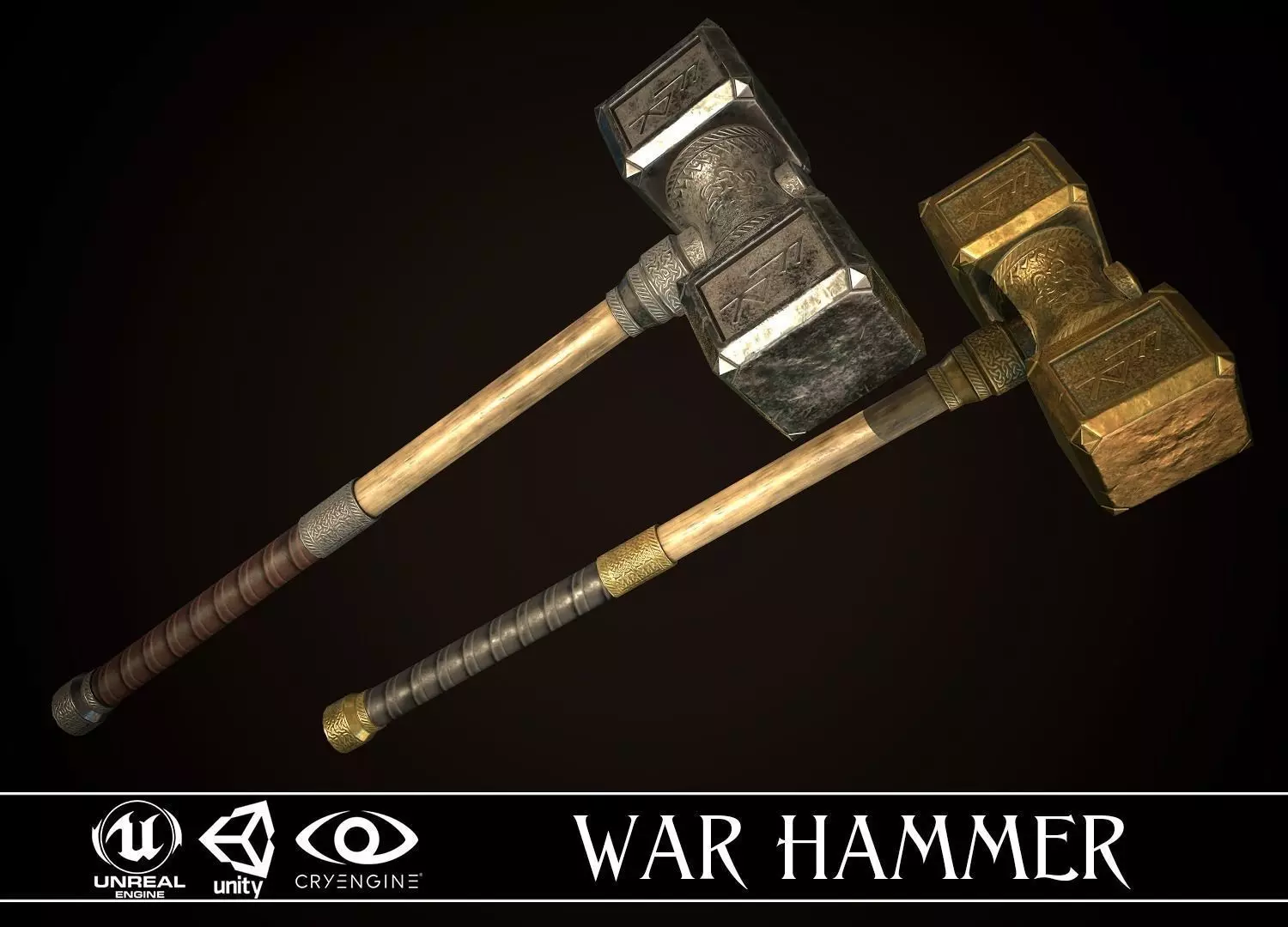 War Hammer 01 Low-poly 3D model