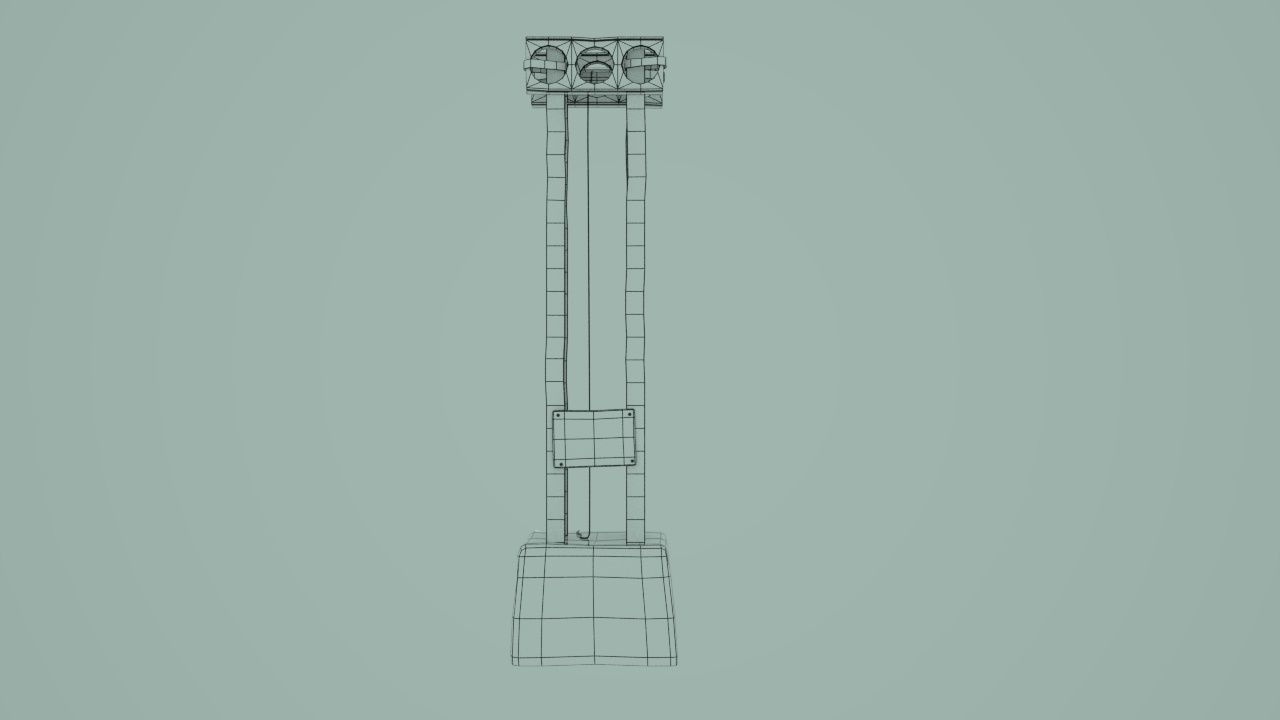 cyber punk light on pillar Low-poly 3D model_7