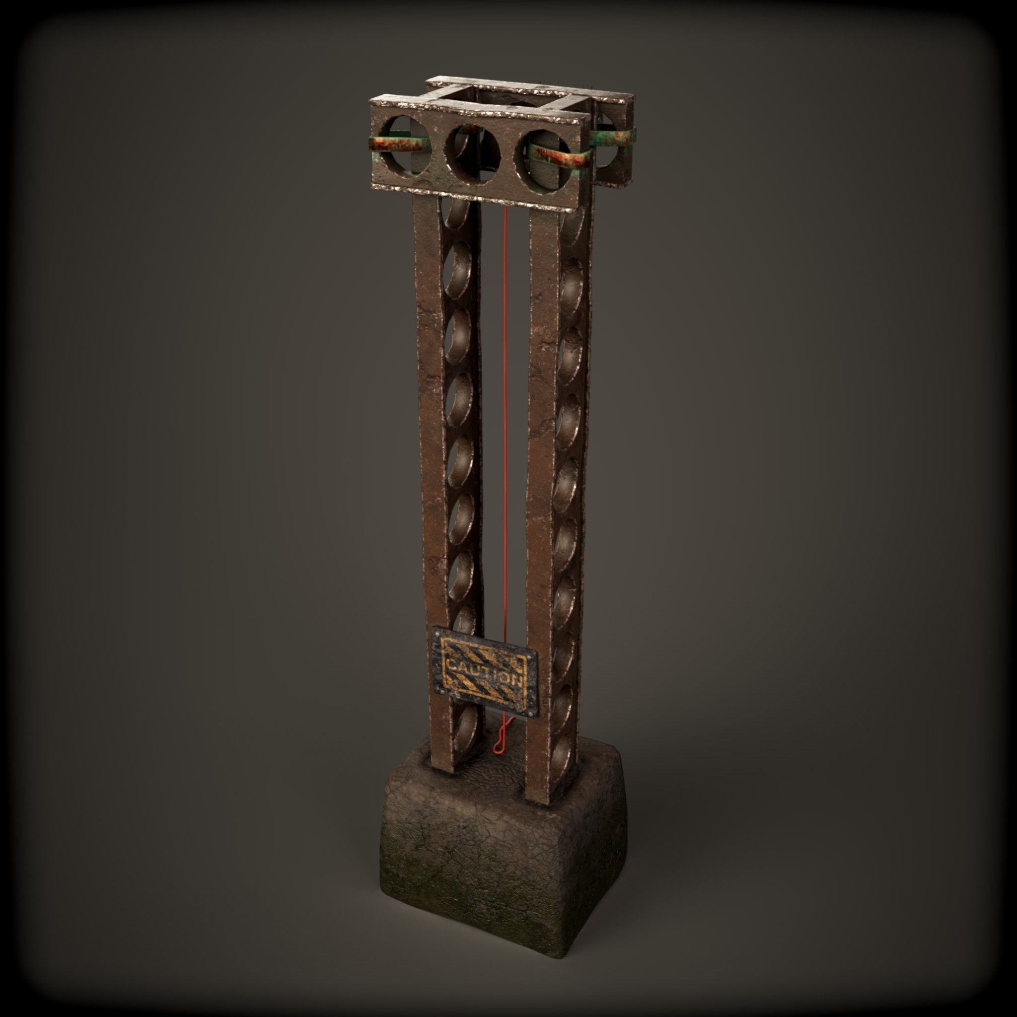 cyber punk light on pillar Low-poly 3D model_15