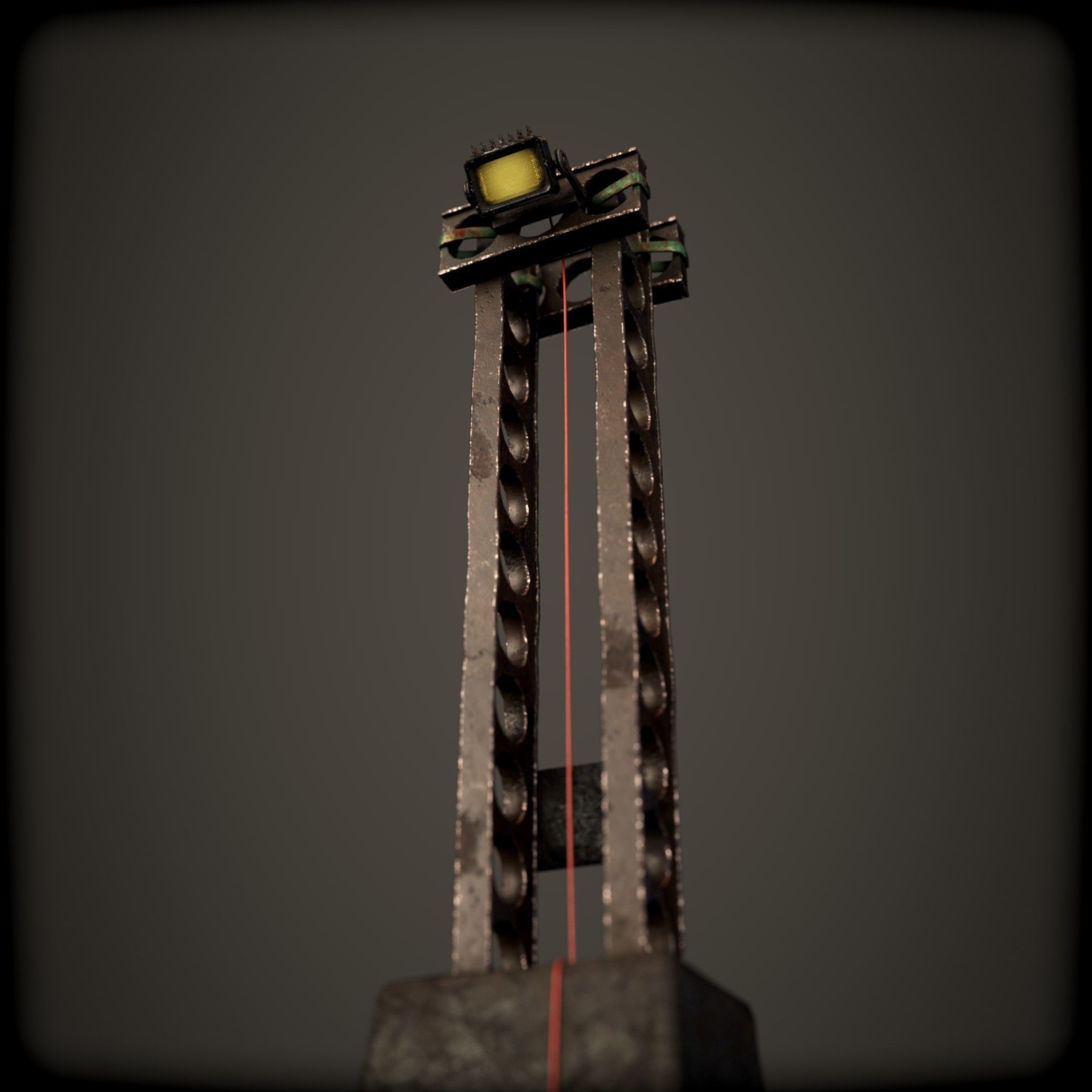 cyber punk light on pillar Low-poly 3D model_17